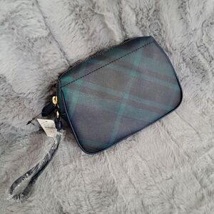 Talbots black watch plaid wristlet